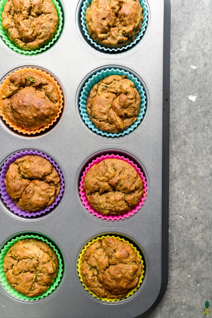 Close up vegan and gluten free veggie loaded dog birthday cupcakes!