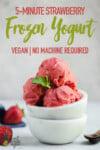 strawberry frozen yogurt in white bowls food photography by sweet simple vegan for pinterest