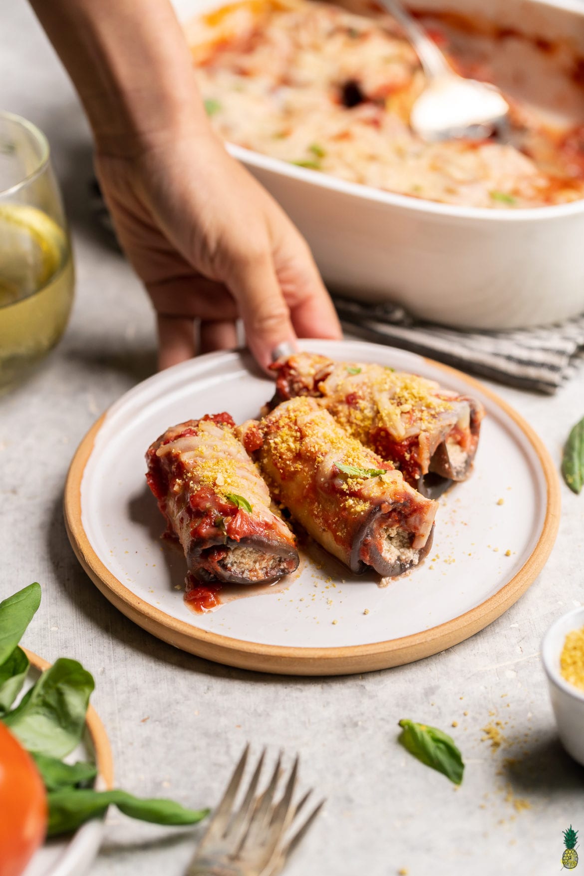 Easy Vegan Eggplant Rollatini (GlutenFree with OilFree Option)