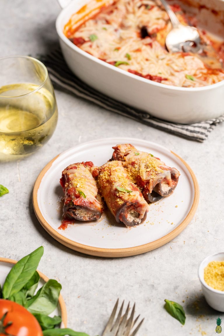 Easy Vegan Eggplant Rollatini (GlutenFree with OilFree Option)