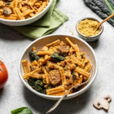 Vegan Sheet Pan Pasta with Roasted Red Pepper and Tomato Sauce (Gluten-Free)