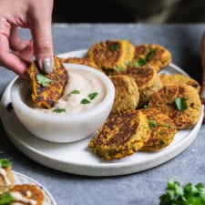 Easy Pumpkin Chickpea Fritters (Vegan + Gluten-free)