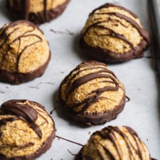 Vegan Chocolate Dipped Pumpkin Macaroons