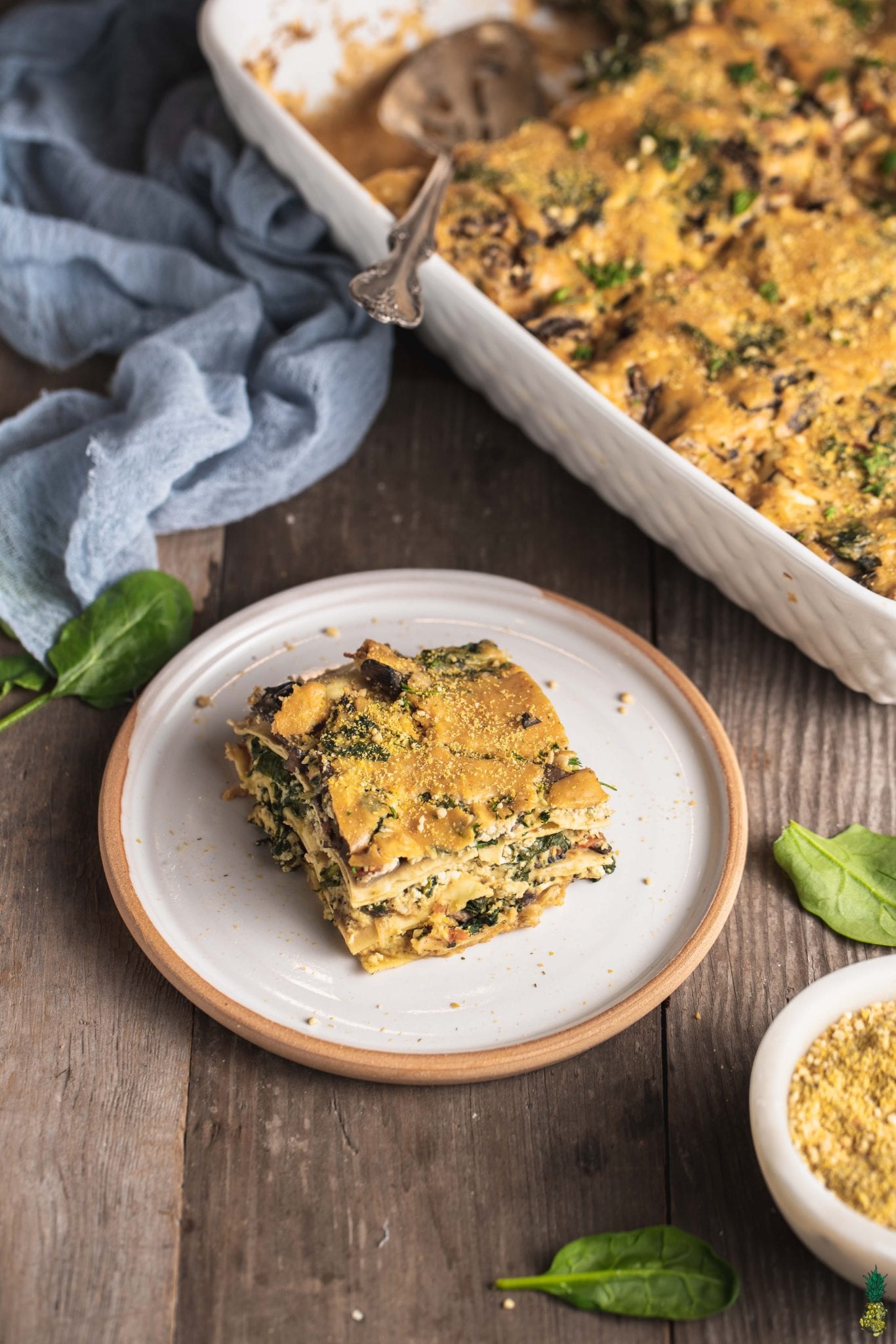 Vegan White Lasagna w/ Mushrooms & Spinach - Sweet Simple Vegan