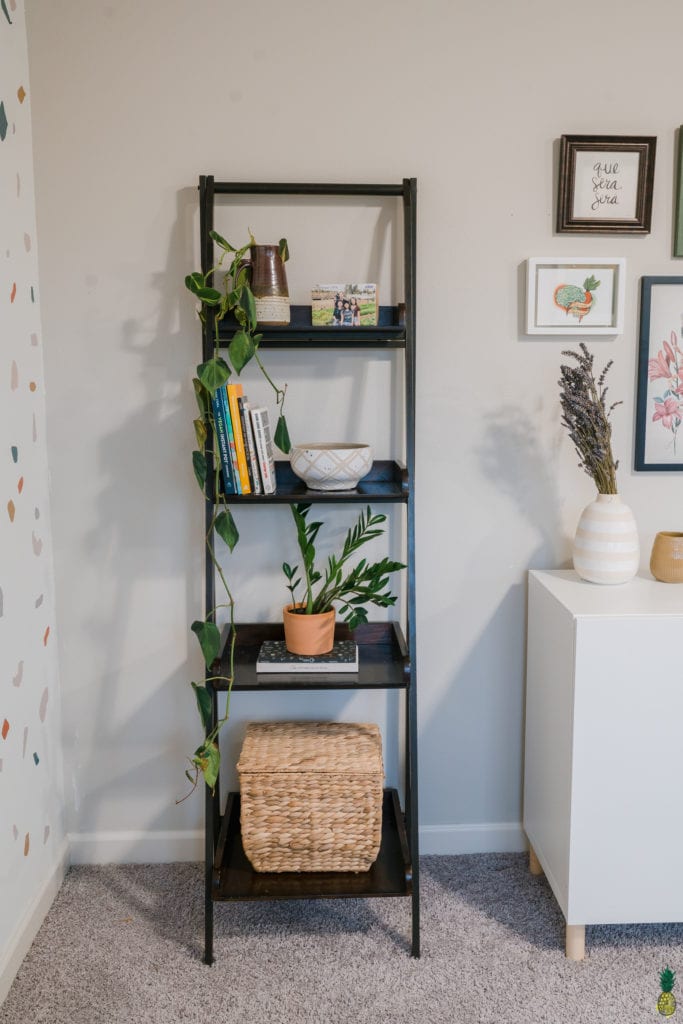 image of a shelf with decor. 