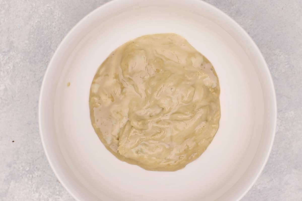 tahini in white bowl
