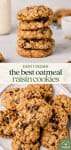 vegan oatmeal raisin cookies on a white plate by sweet simple vegan for Pinterest