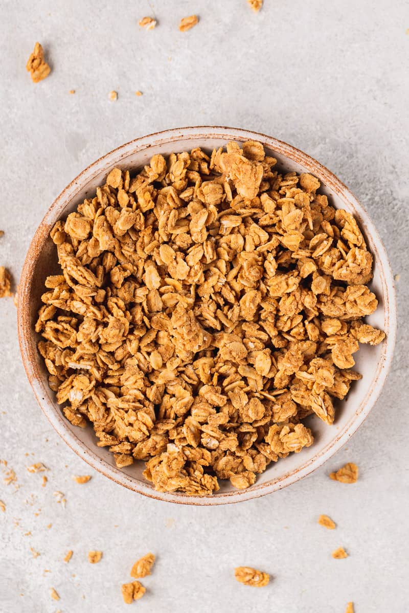 overhead image of granola bowl by sweetsimplevegan