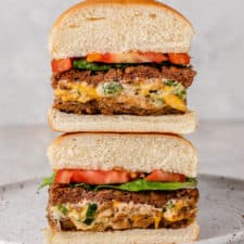 Stuffed Vegan Jalapeño Popper Burgers