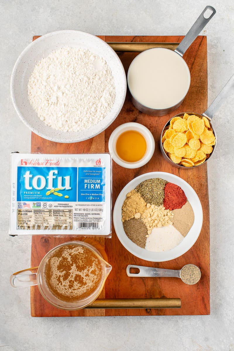 Overhead image of ingredients on cutting board