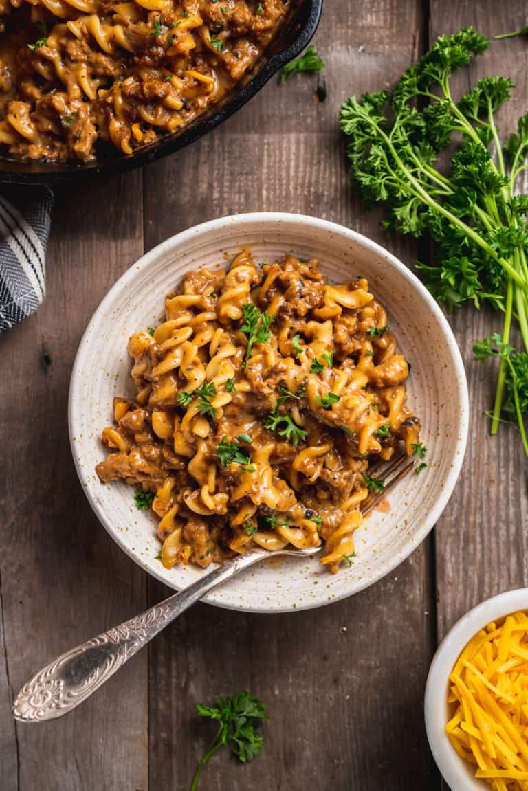 One Pot Vegan Hamburger Helper (Cheeseburger Pasta) Sweet Simple Vegan