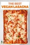overhead image of vegan lasagna for pinterest