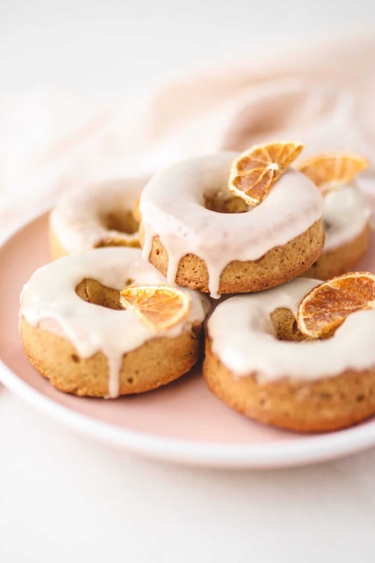 straight forward image of donuts on a tray. Delicious spring desserts. 