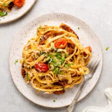 Cajun-Style Fettuccine Alfredo with Blackened Vegan Chicken