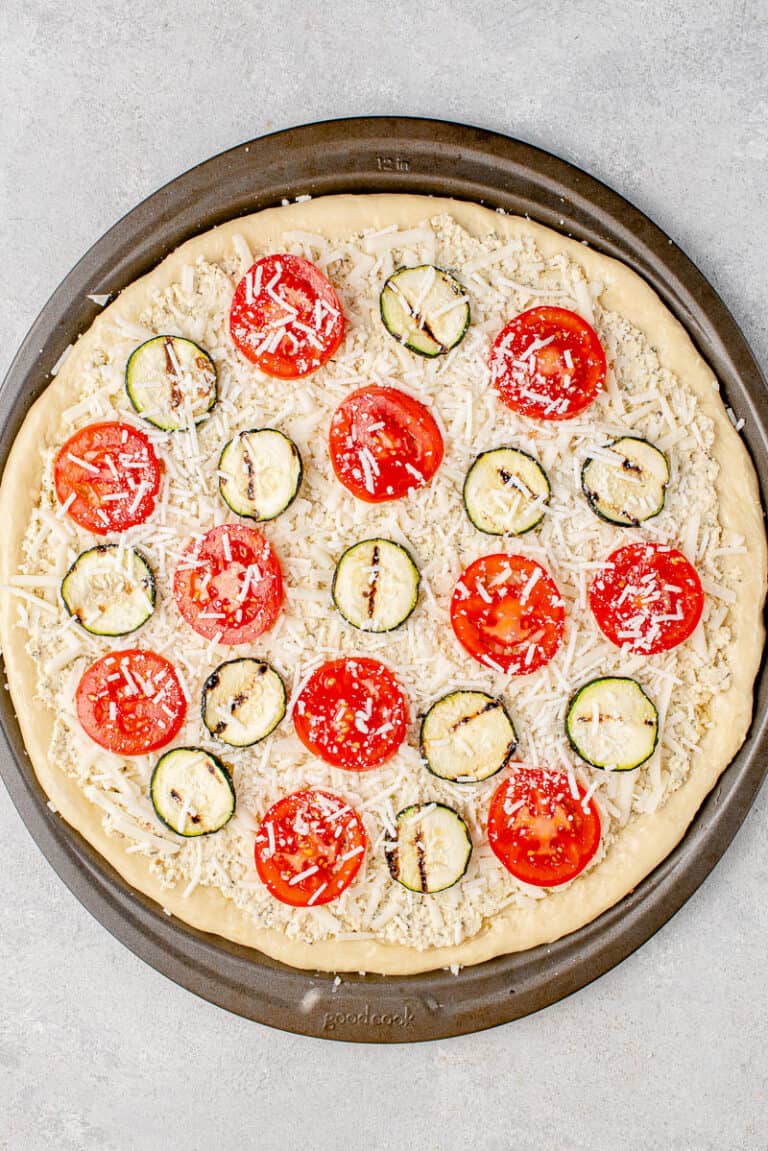 White Pizza with Zucchini and Tomatoes Sweet Simple Vegan
