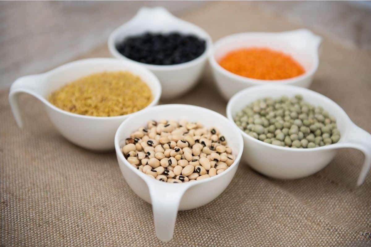 different legumes in white bowls for vegan Nutrition myths debunked