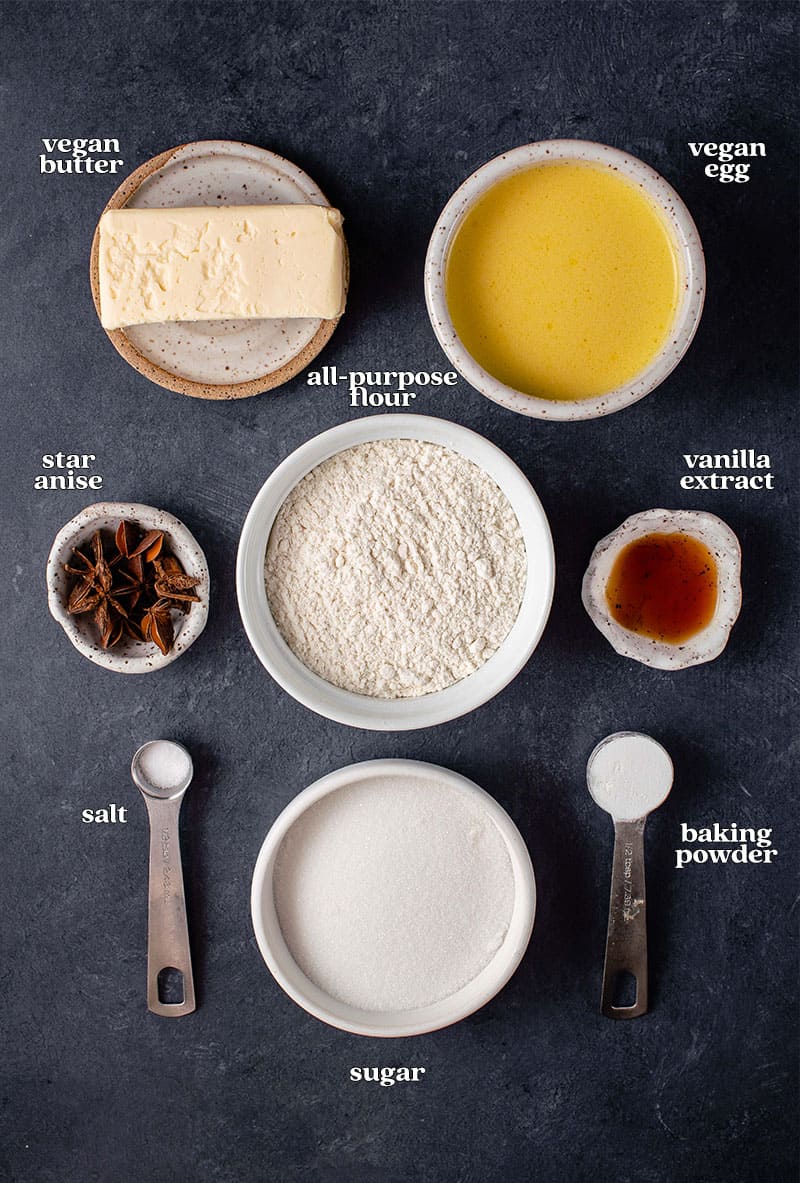 overhead image of pizzelle ingredients