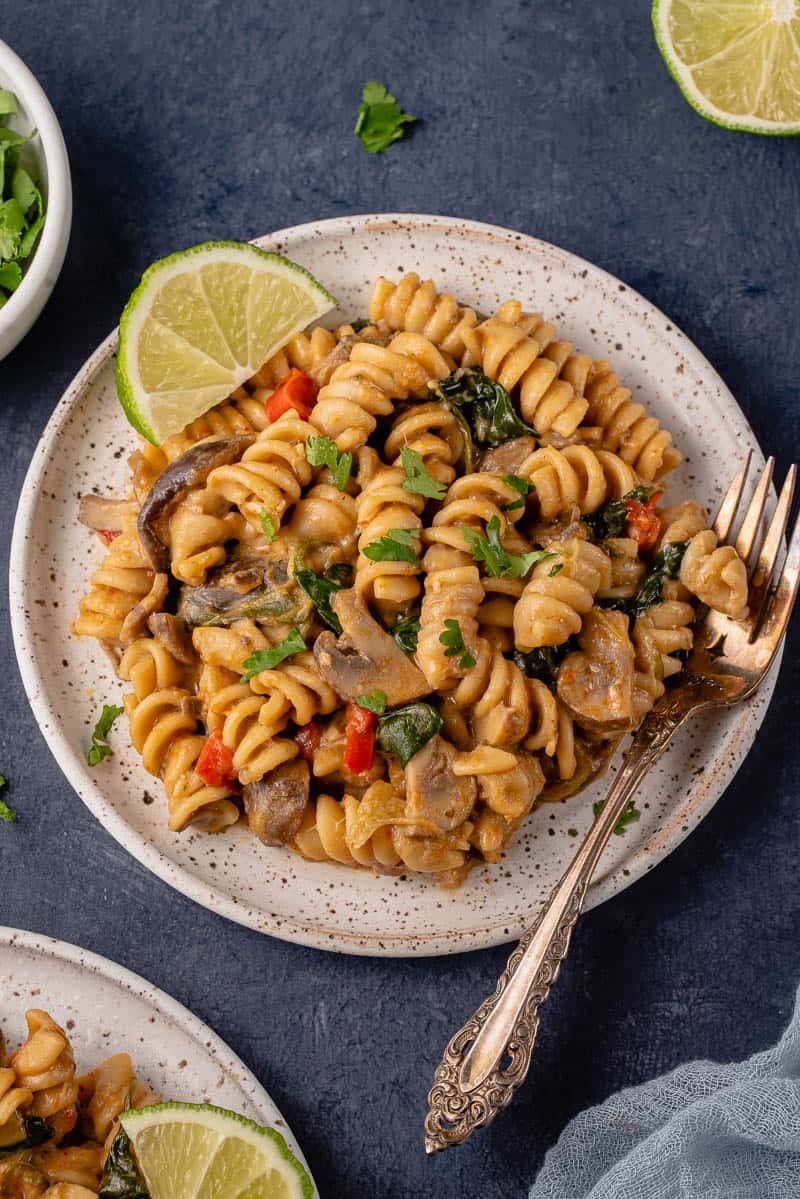 Instant Pot Creamy Red Curry Pasta - Sweet Simple Vegan