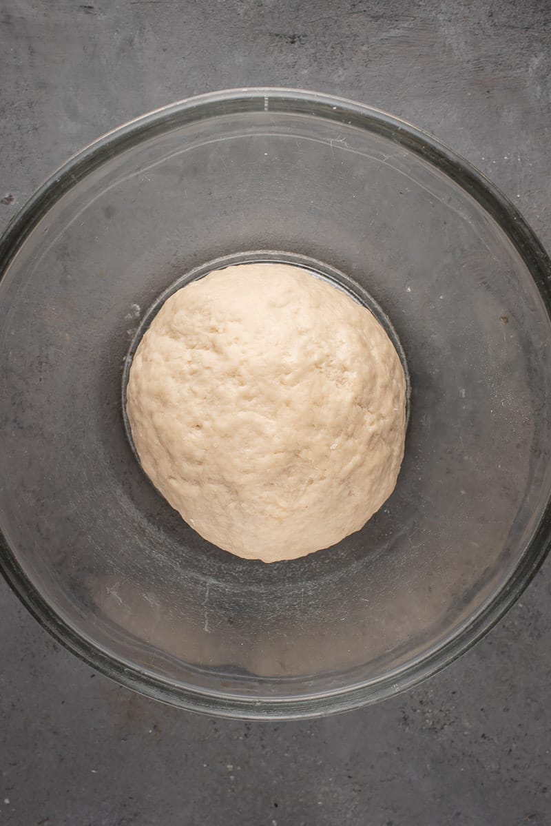 siopao dough in glass bowl