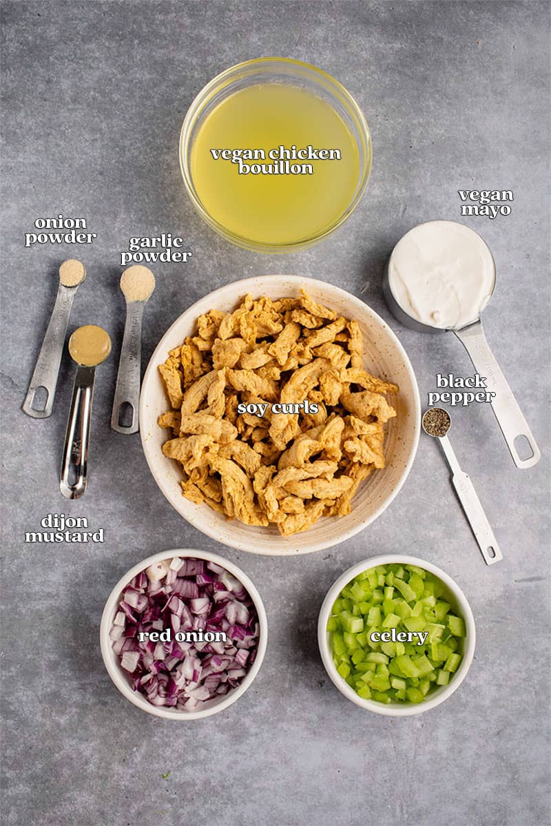 ingredients for vegan chicken salad