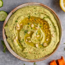 Creamy Pesto Hummus (Nut-Free)