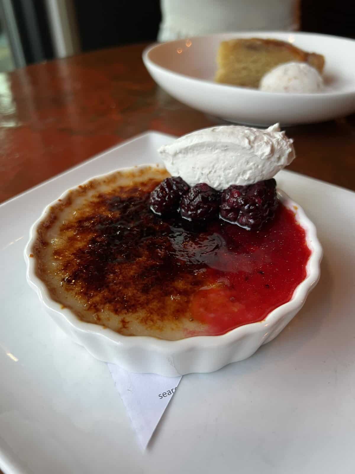 vegan Crème brûlée from Millennium Vegan in Oakland, CA