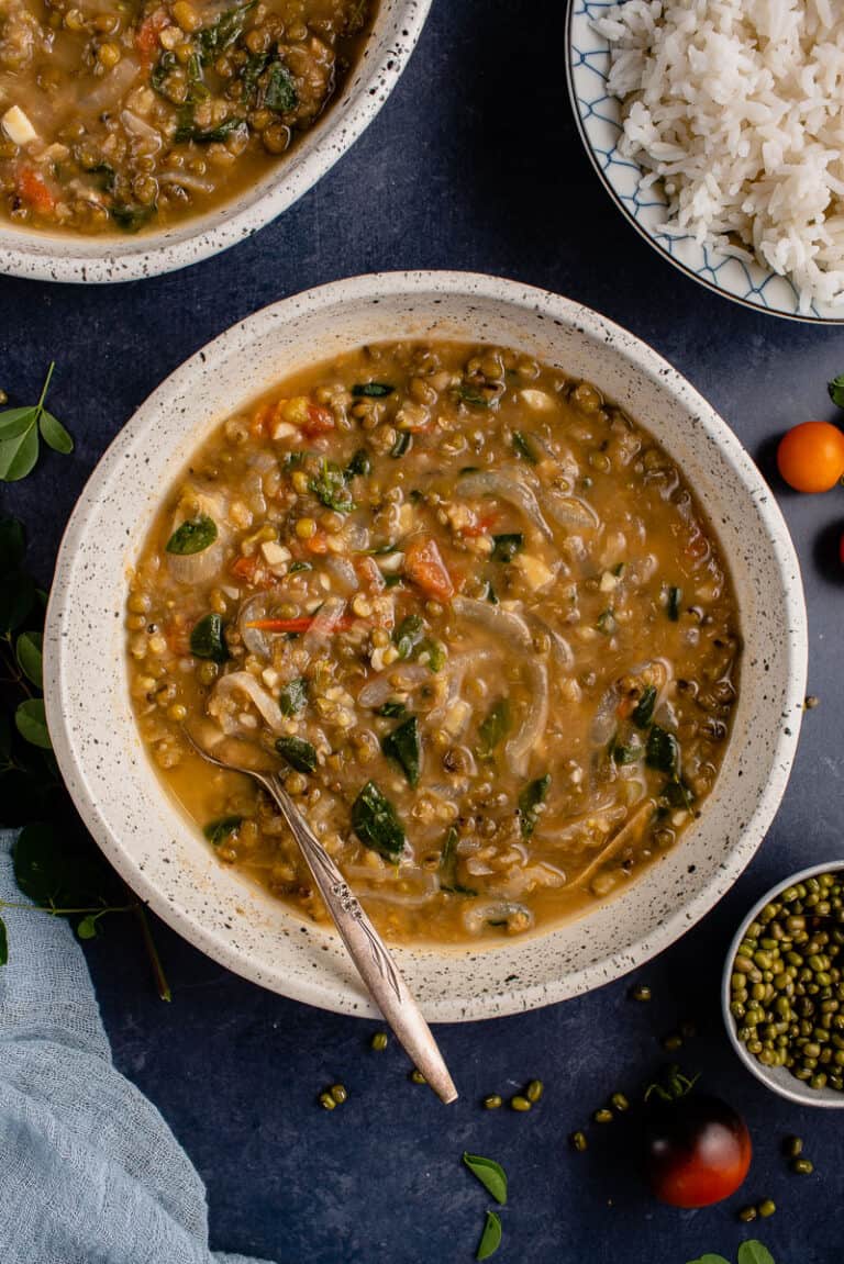 Ginisang Munggo (Mung Bean Soup) - Sweet Simple Vegan