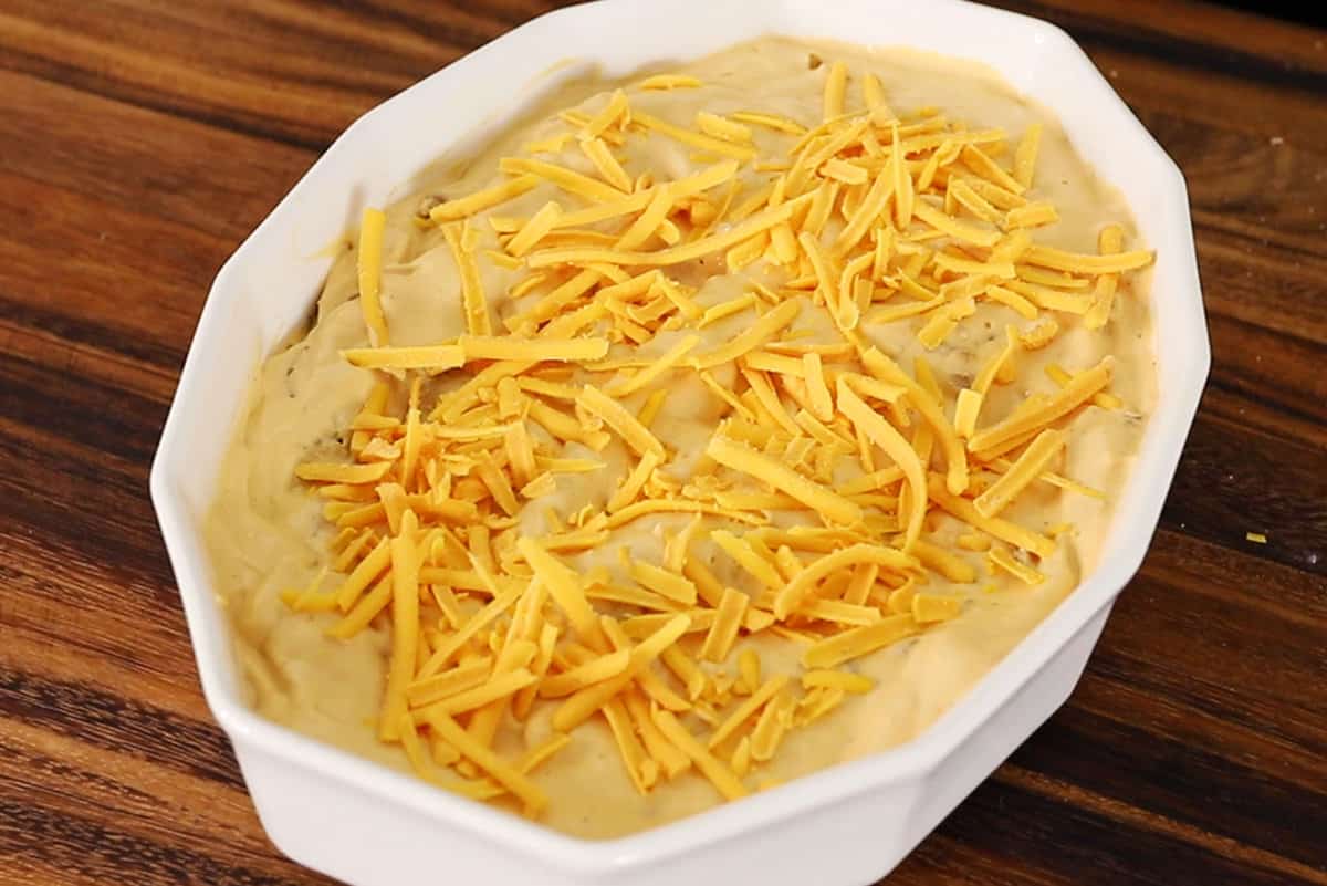 step-by-step how to make vegan buffalo chicken dip