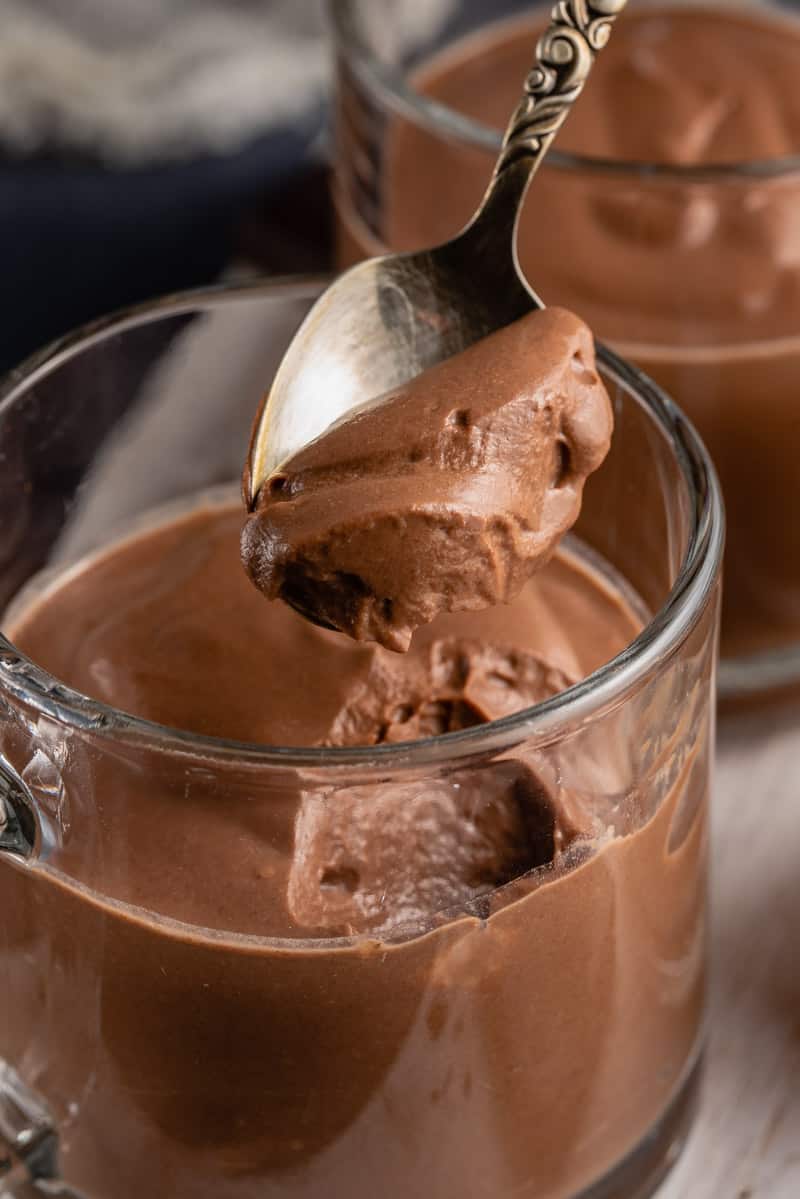scoop of chocolate mousse