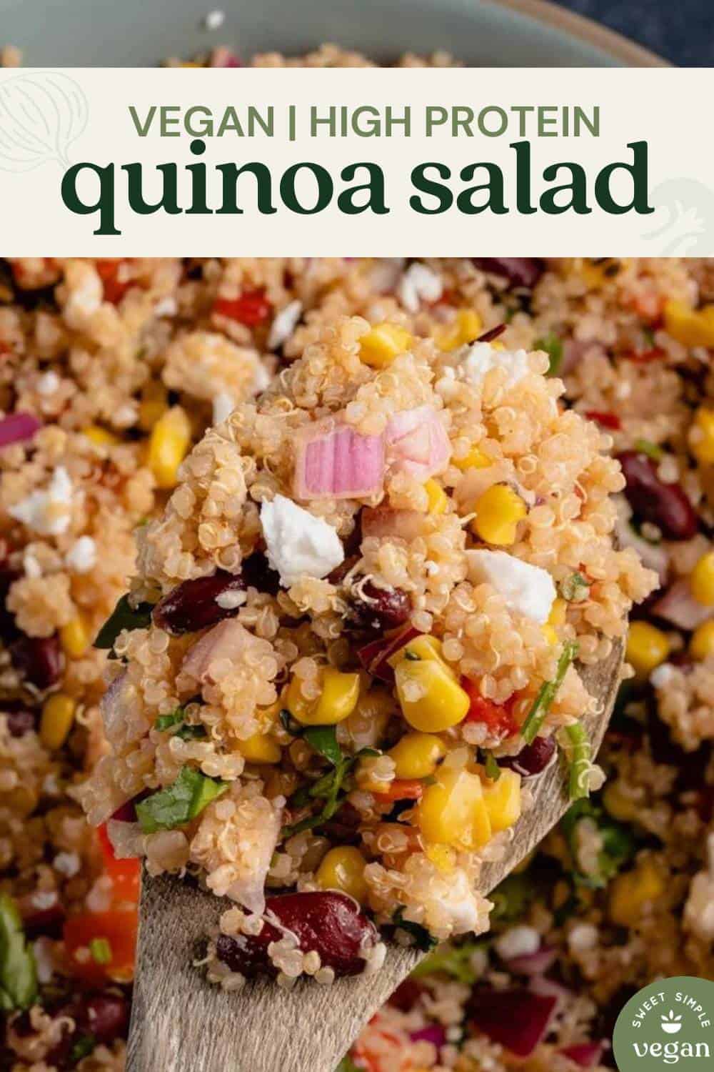 spoonful of quinoa salad for pinterest