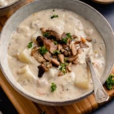 Vegan Clam Chowder with Oyster Mushrooms