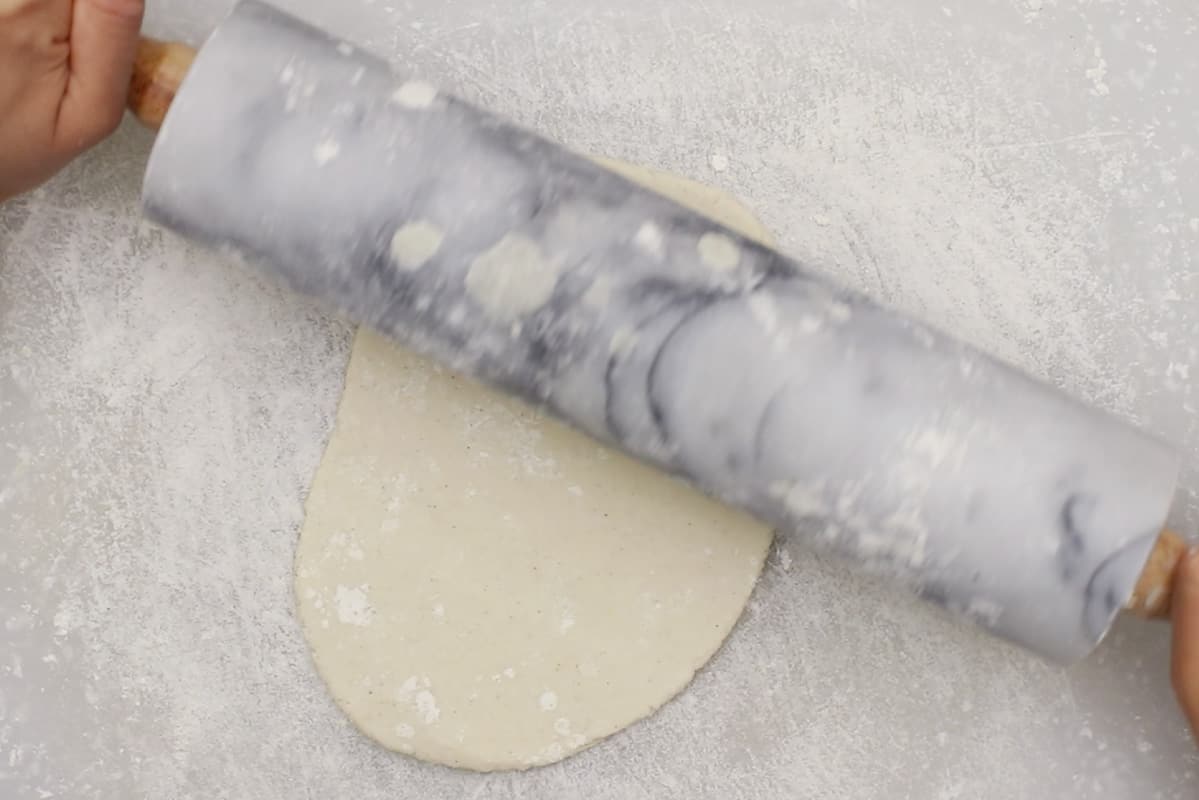 rolling out dough for gluten-free flatbread