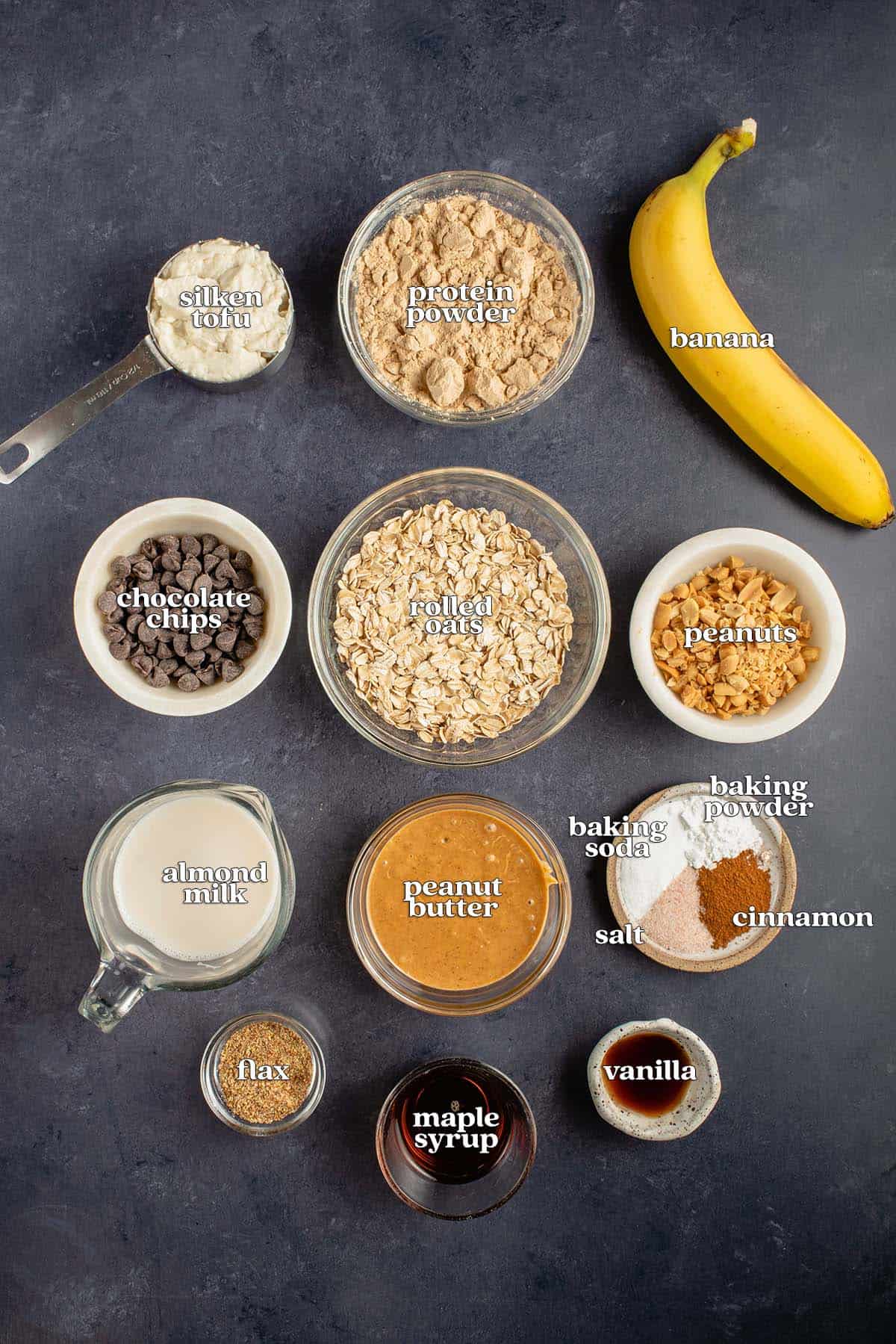 ingredients of Chocolate Peanut Butter Protein Baked Oatmeal