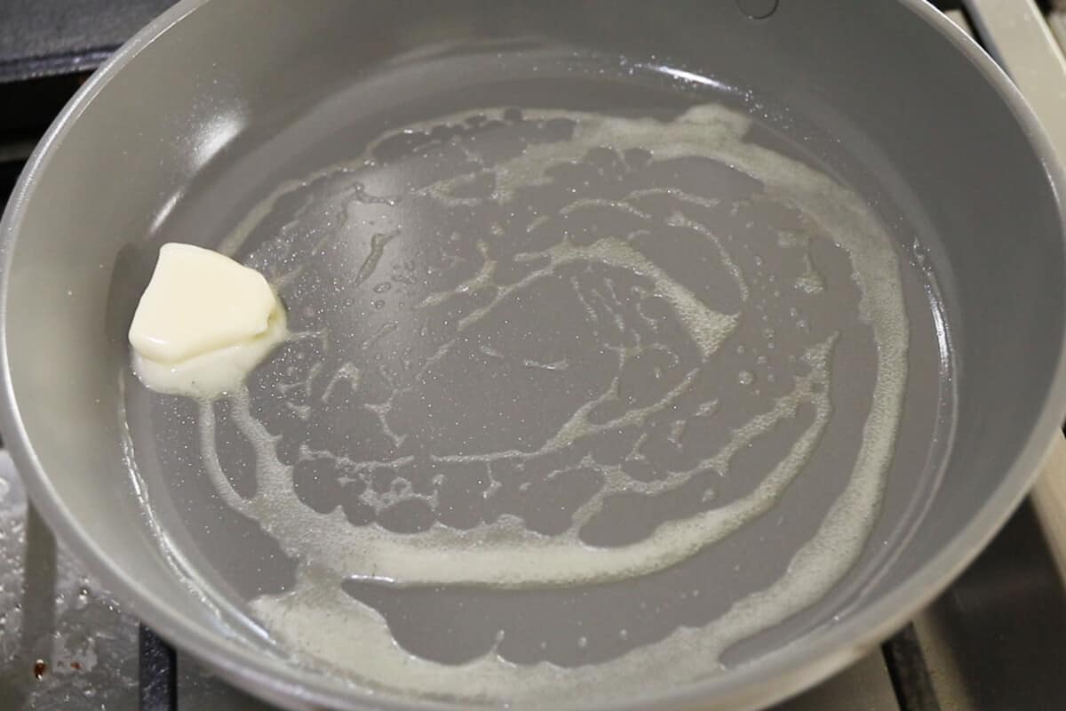 melting butter for stovetop breadcrumbs