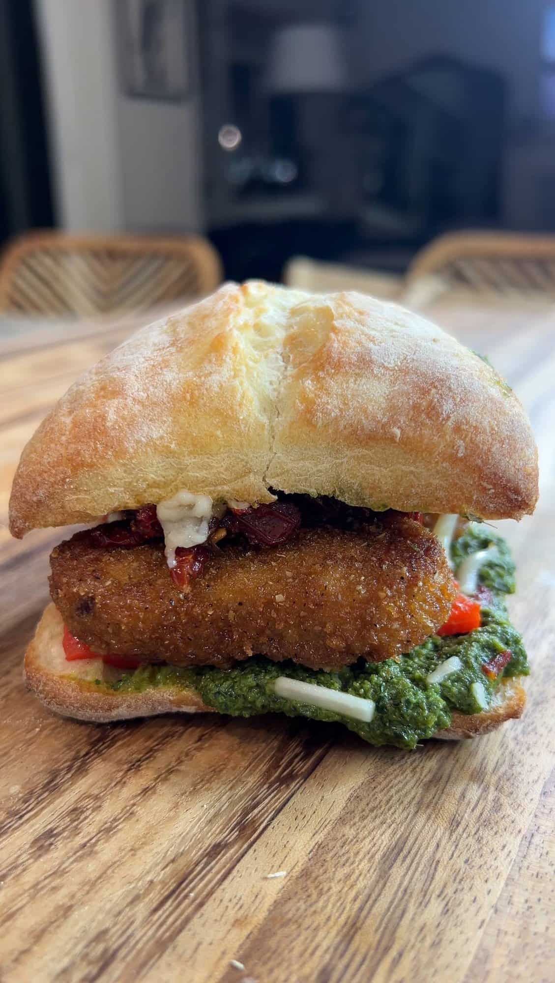 Vegan Chicken Pesto Sandwich (Lazy Trader Joe's Meal) Sweet Simple Vegan