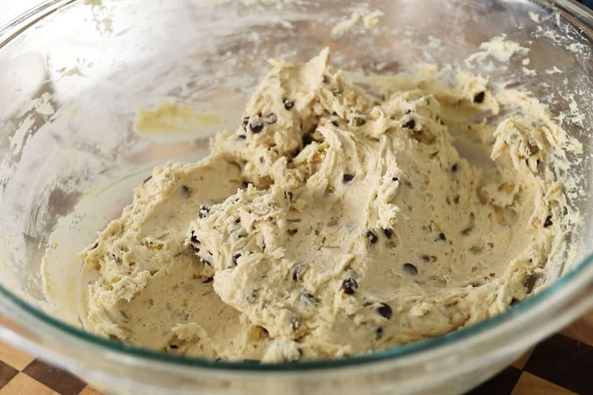 step by step - bowl of cookie dough batter