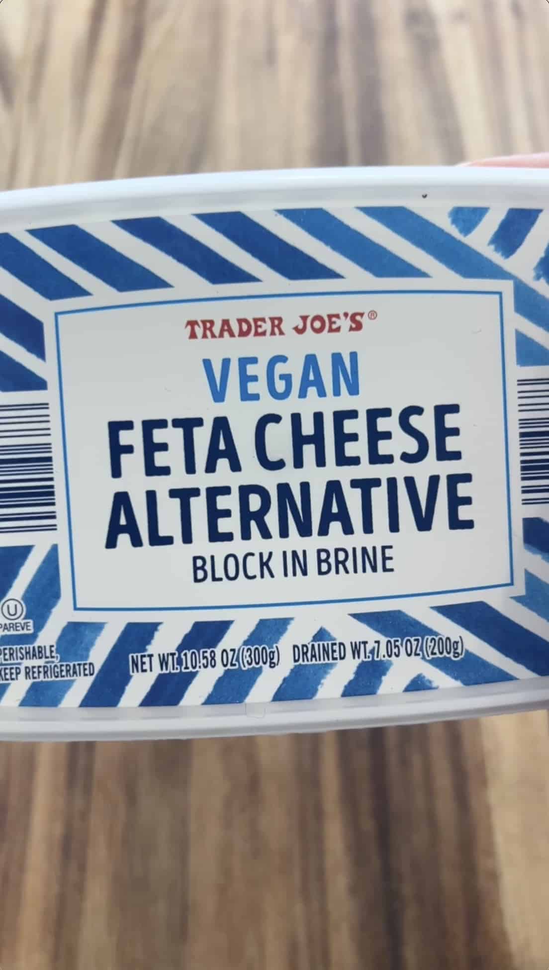 trader joe's vegan feta cheese alernative block in brine