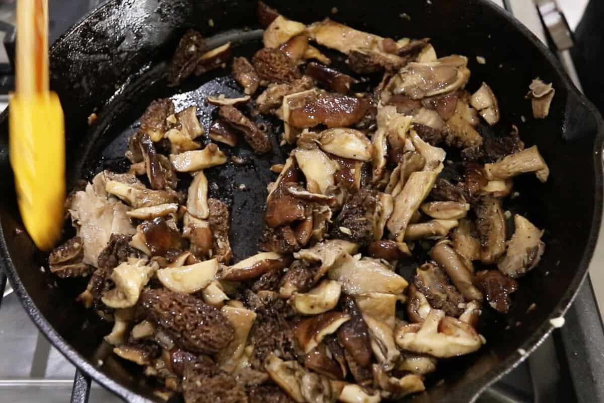 step by step: cooking the mushrooms in dairy-free butter