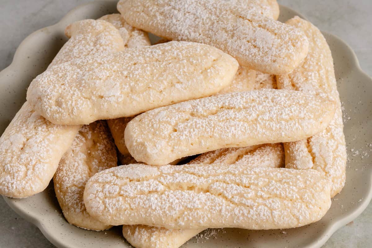 ladyfingers on a white plate