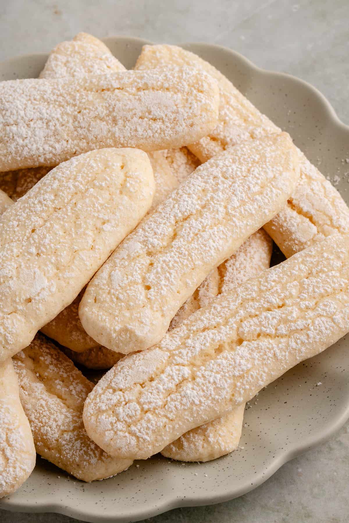 ladyfingers on a white plate