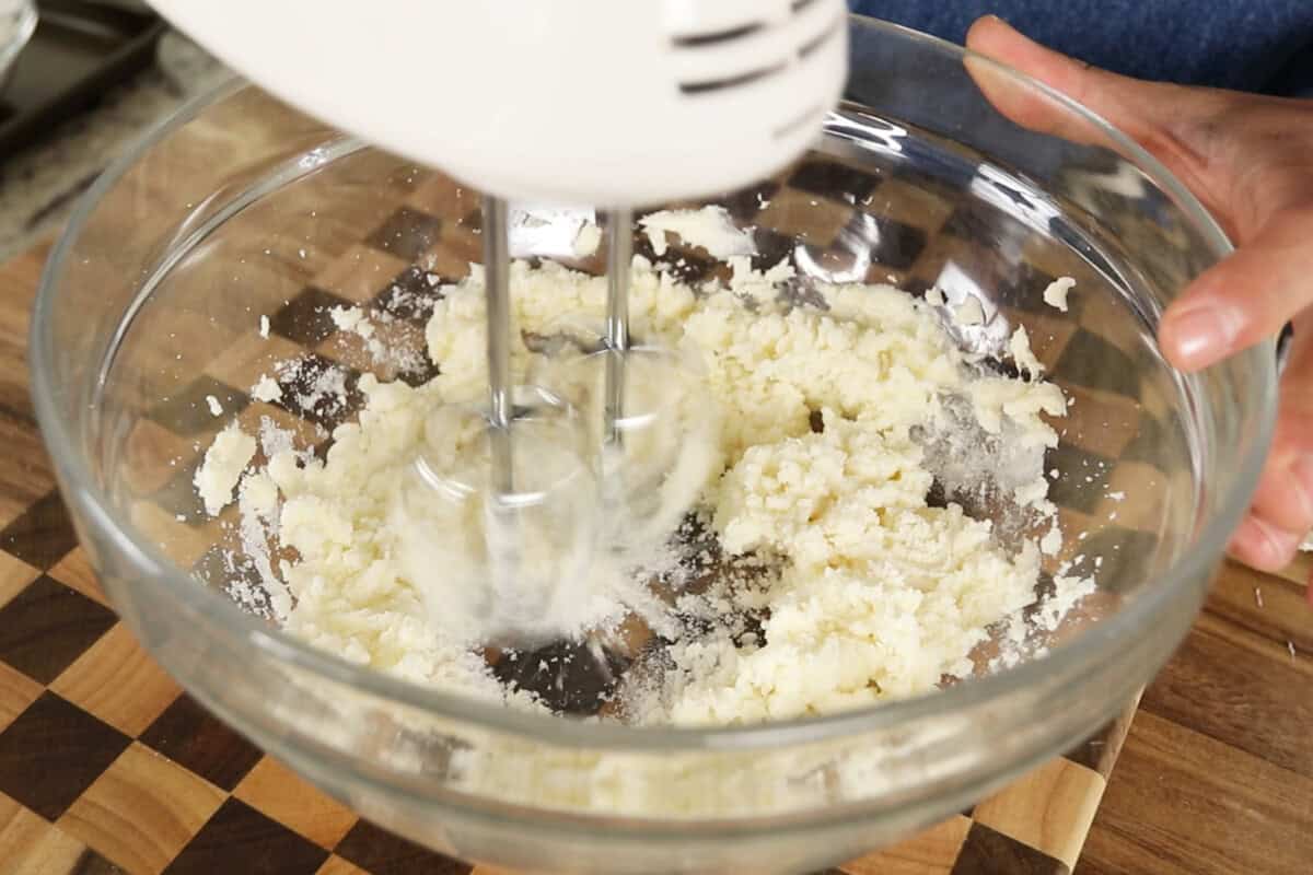 step by step: creaming together butter and sugar