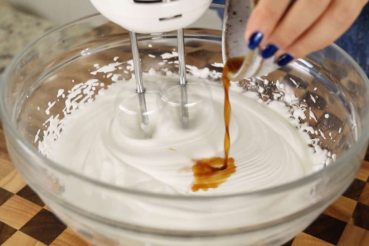 step by step: adding vanilla into the bowl