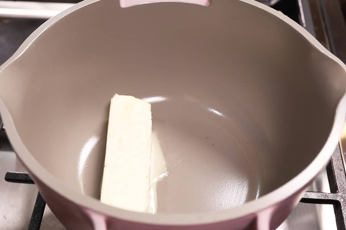 melting butter in a pot