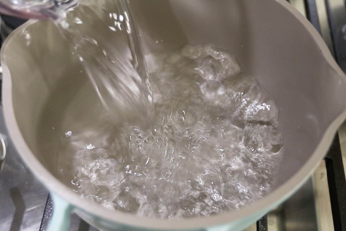 boiling tapioca pearls (sago) for buko pandan