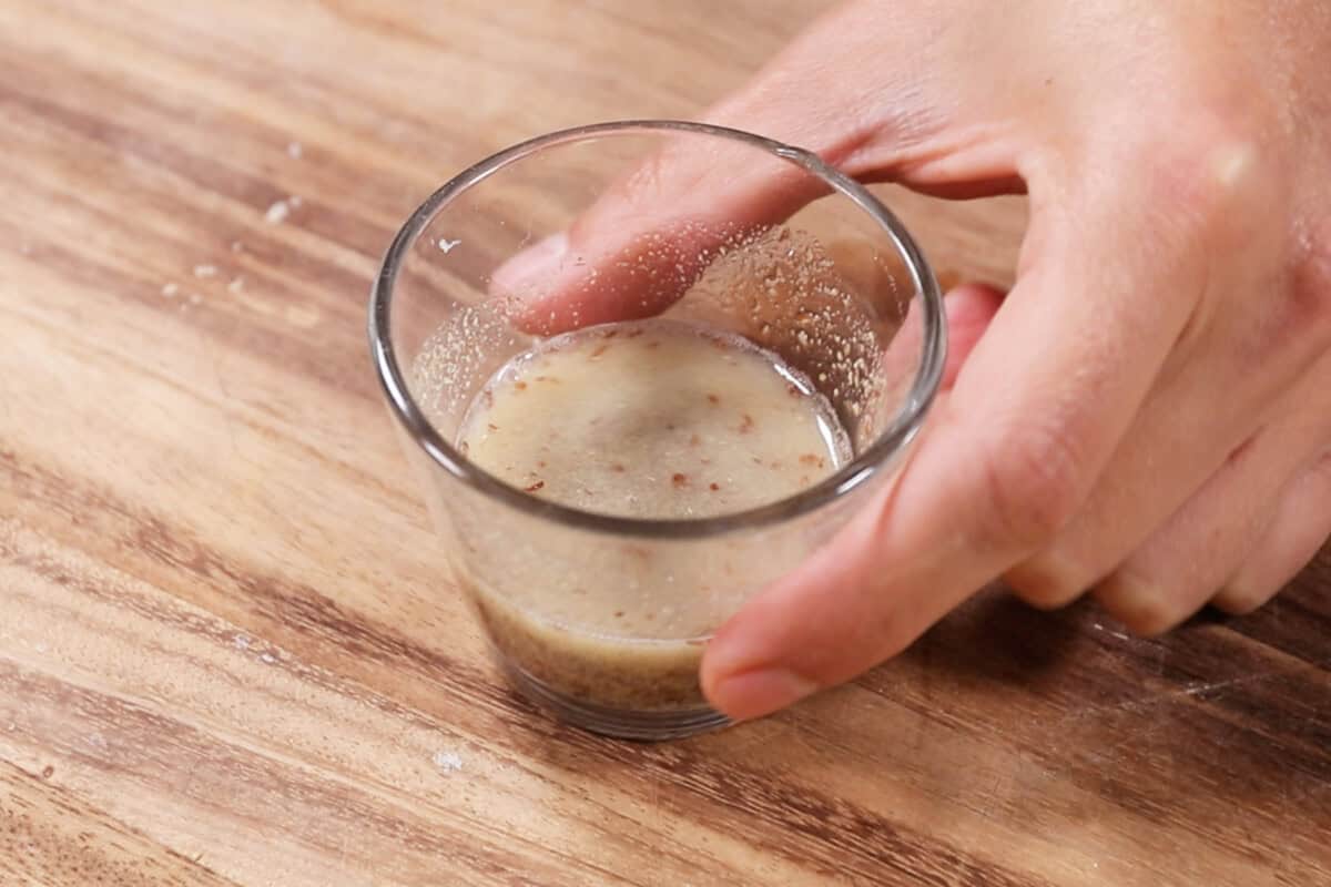 mixed flax egg in small cup