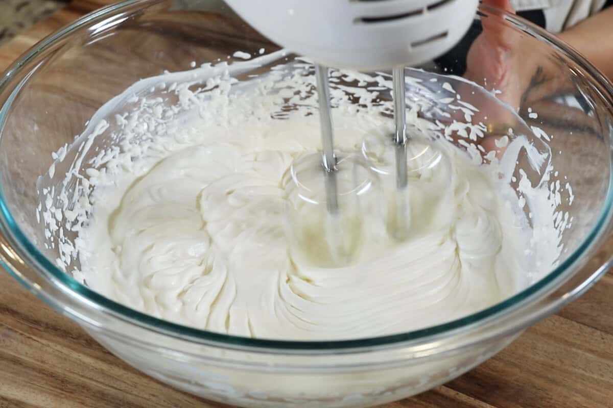 whipped heavy cream with a hand mixer