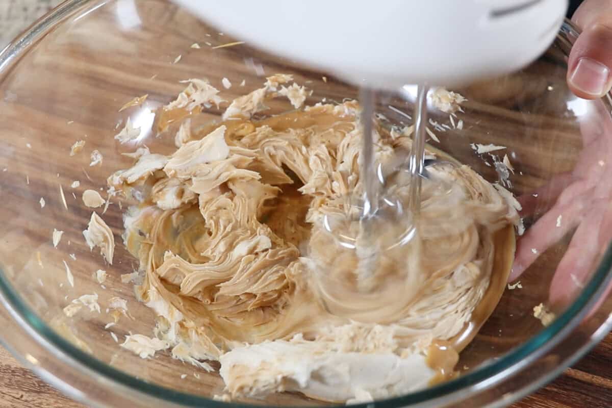 whipping cream cheese and peanut butter together