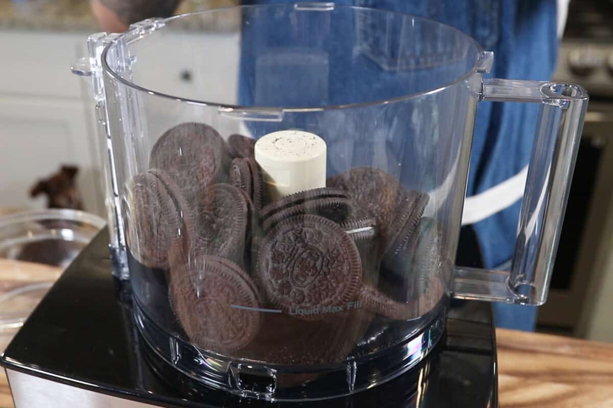 oreo cookies in a food processor