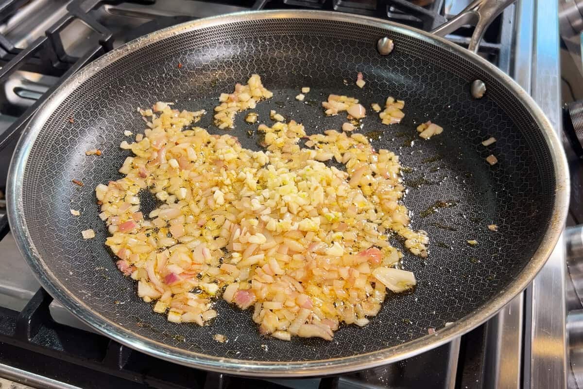 sautéd shallots and garlic added