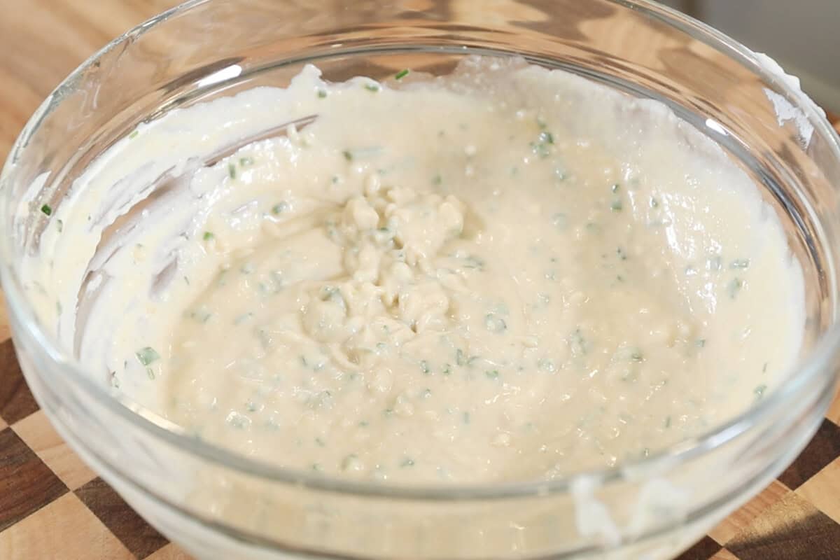 mixed sour cream and onion dip